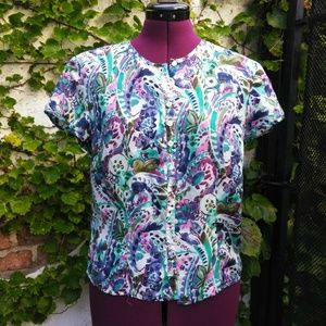 Liz Claiborne silk size 10 Paisley print top